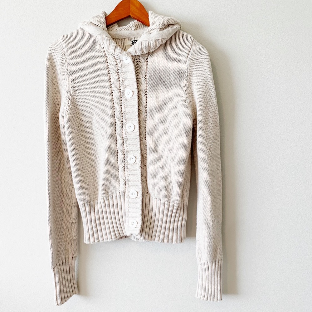 LEVIS button up knit hoodie sweater